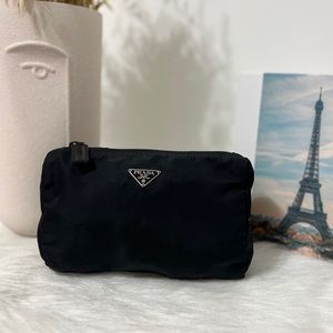 Authentic Prada Black Nylon Makeup Pouch Cosmetic Bag